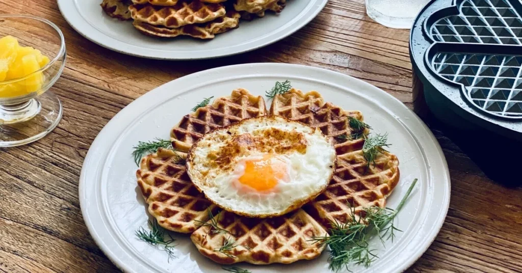 私が焼くオートミールとお豆腐のワッフル