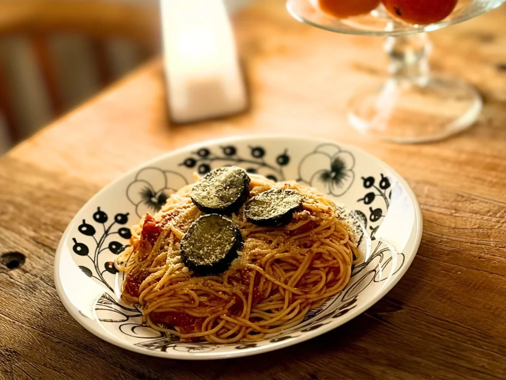 私の幸せのレシピ:レンジで作るトマトソースのパスタ