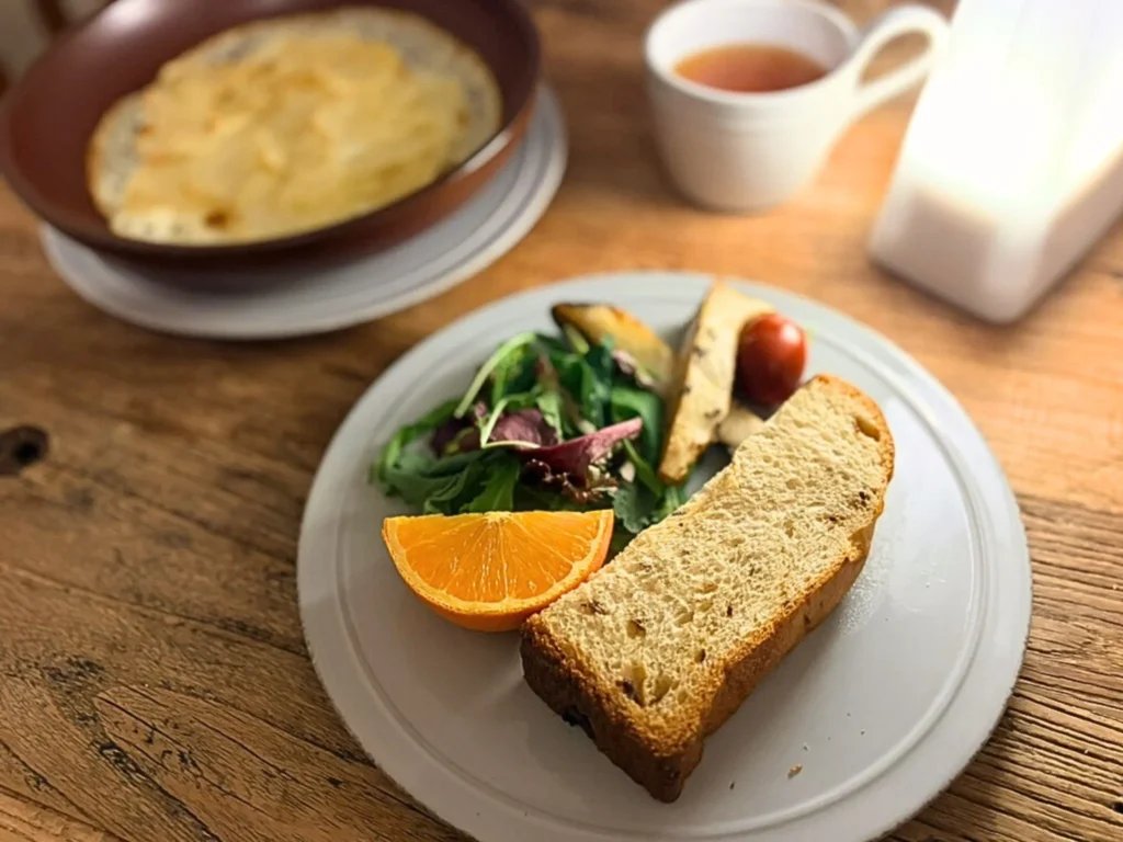ぶどうパンのトーストの夕飯